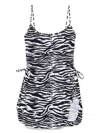 Attico Zebra Beach Cover-up In Stretch Fabric In Animal Print