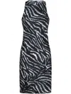 Attico Zebra-print Mini Dress In Black