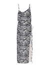 Attico White And Black Midi Dress In Black