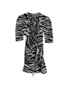 Attico Zebra-print Mini Dress In Multicolor Polyester In Multi