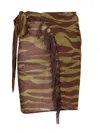 Attico Zebra Print Pareo Skirts Brown In Brown