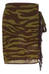 Attico Zebra Print Fringed Sarong Beach Cover-up In Multi