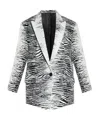 Attico Glen Tiger Jacquard Oversize Single Breasted Blazer In White