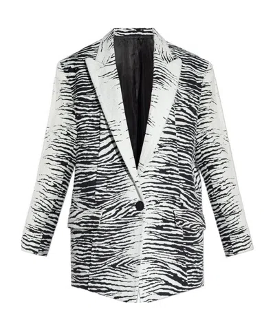 ATTICO THE ATTICO ZEBRA PRINT SINGLE-BREASTED BLAZER