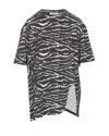 Attico Asymmetric Zebra Print Crewneck Top In Zebrato