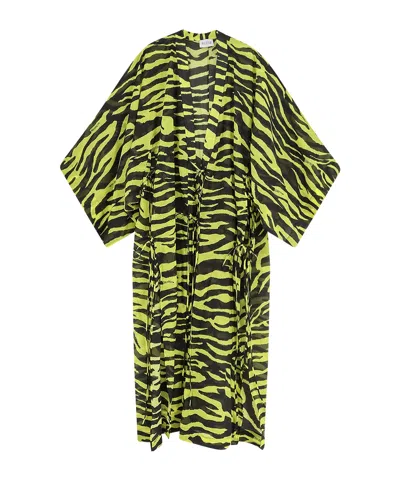 Attico Zebra-pattern Beach Cover-up In Yellow