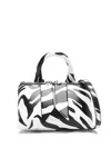 Attico Friday Zebra Printed Small Handbag In Black