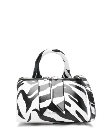 Attico Friday Zebra Printed Small Handbag In Black