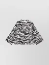 Attico Zebra Print V-neck Long Sleeves Top