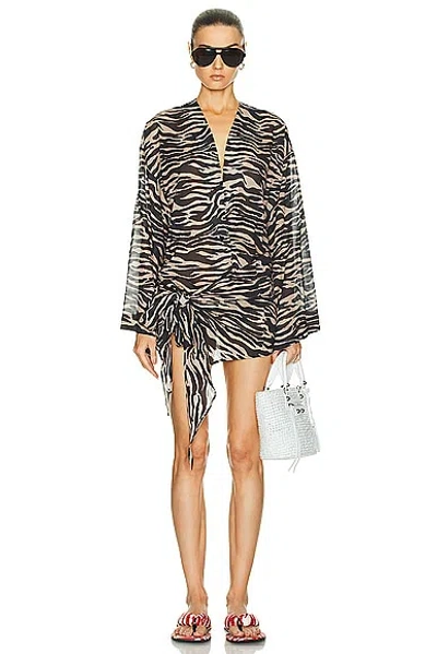 Attico Kleid Mit Zebra-print In Nude