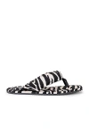 Attico Indie Zebra-print Satin Thong Sandals In Cappuccino & Black