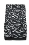 Attico Zebra Print Stretch Silk Blend Satin Midi Skirt In Black