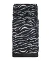Attico Zebra Print Stretch Silk Blend Satin Midi Skirt In Black
