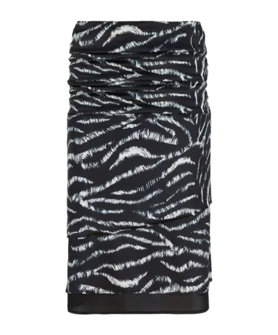 ATTICO THE ATTICO ZEBRA PRINTED SATIN MIDI SKIRT