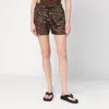 Attico Dark Green And Dark Brown Short Pant