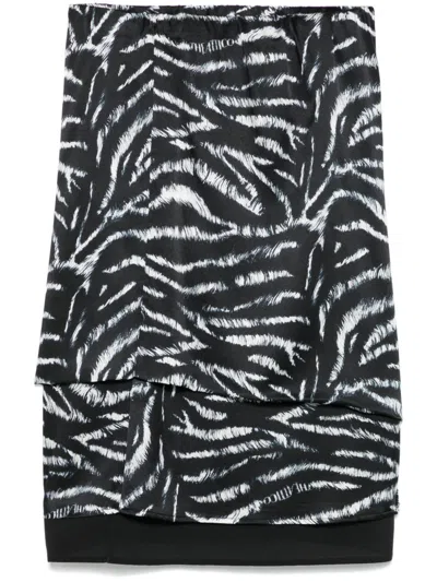 Attico Zebra Skirt In Black