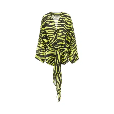 Attico Animal-print Cotton Muslin Minidress In Black
