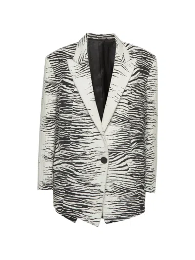 Pre-owned Attico Zebra-jacquard Skirt Set (seto Of Two) In Neutrals