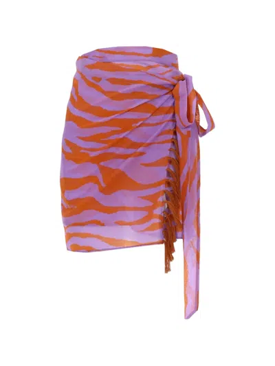 Attico Zebra-print Beach Cover-up In Purple
