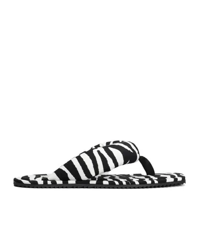 Attico Zebra-print Flip-flops In Black