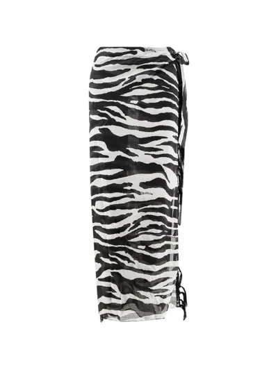 Attico Zebra-print Pareo Skirt In Animal Print