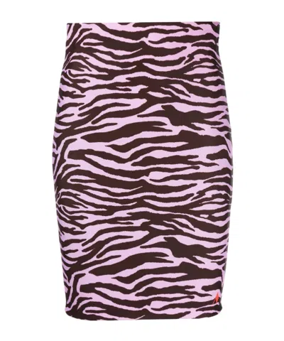 Attico Zebra-print Pencil Midi Skirt In Purple