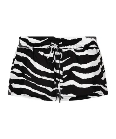 Attico Zebra-print Cotton-voile Shorts In Multi
