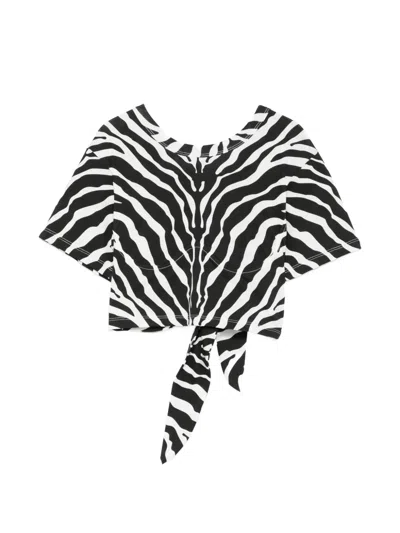 Attico Zebra-print Tie Top In Multi
