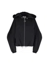 Attico Zip Bomber Jacket In Black