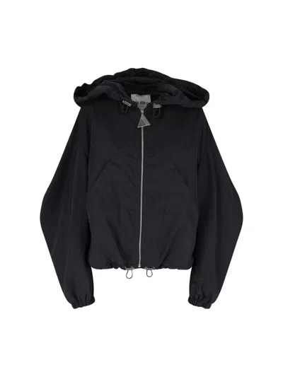 Attico Zip Bomber Jacket In Black