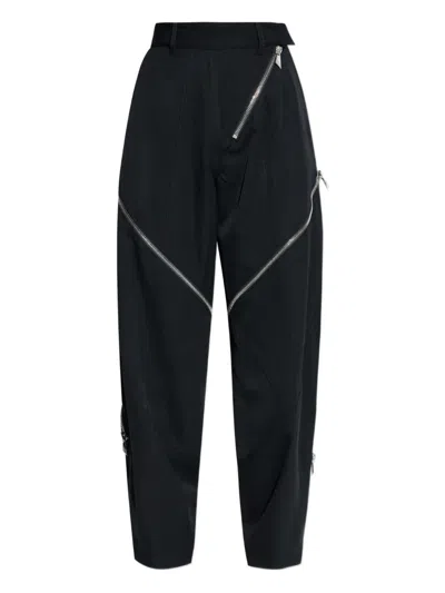 Attico Zip-detail Trousers In Black