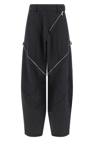 Attico Trousers Featuring Belt Loops And Panelled Design In Gray