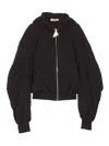 Attico Logo Cotton Jersey Zip-up Hoodie In Black
