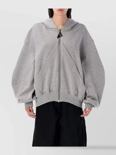 ATTICO ZIP-UP HOODIE RIBBED CUFFS