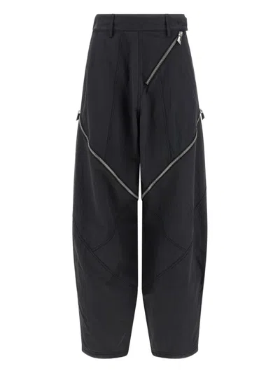 Attico Zip-up Trousers In Gray
