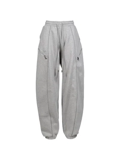 Attico Zip-detail Track Pants In Grey