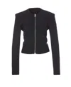 Attico Zip-fastening Cropped Jacket In Black