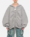 Attico Zipped Oversize Hoodie In Grey