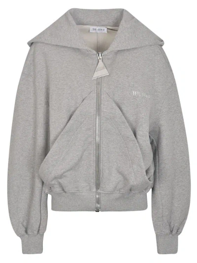 Attico Zipped Sweatshirt In Grey