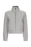Attico High Collar Ribbed Sweatshirt In Grey