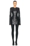 Attico Zip-up Leather Jacket In Eggplant