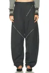 Attico Zipper Long Pant In Black