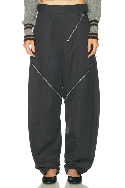 Attico Zipper Long Pant In Black
