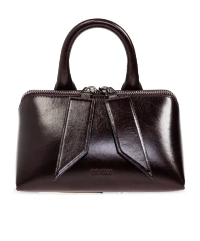 Attico Zipper Shoulder Bag In Black