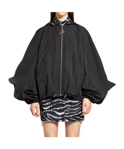 ATTICO THE ATTICO LOGO ZIP PULLER BOMBER JACKET
