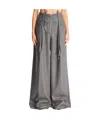 Attico Zippered Casual Pants In Gray