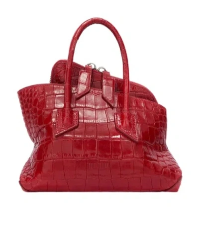 Attico Zippered Handbag In Red