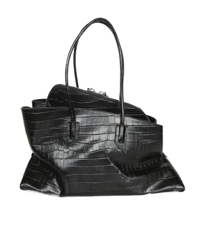 Attico Zippered Handbag In Black