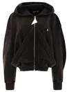 Attico Logo Cotton Jersey Zip-up Hoodie In Black