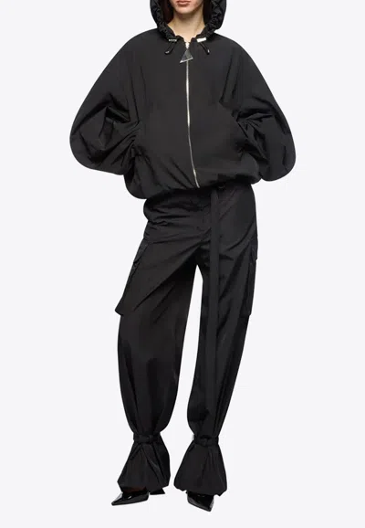 Attico Zip-up Bomber Jacket In Black